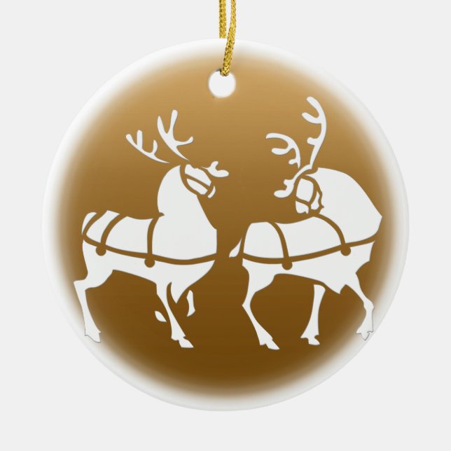 Christmas Reindeer Ornament Holiday Decorations (Front)