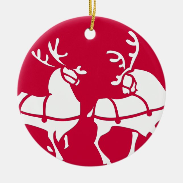 Christmas Reindeer Ornament Holiday Decorations (Front)