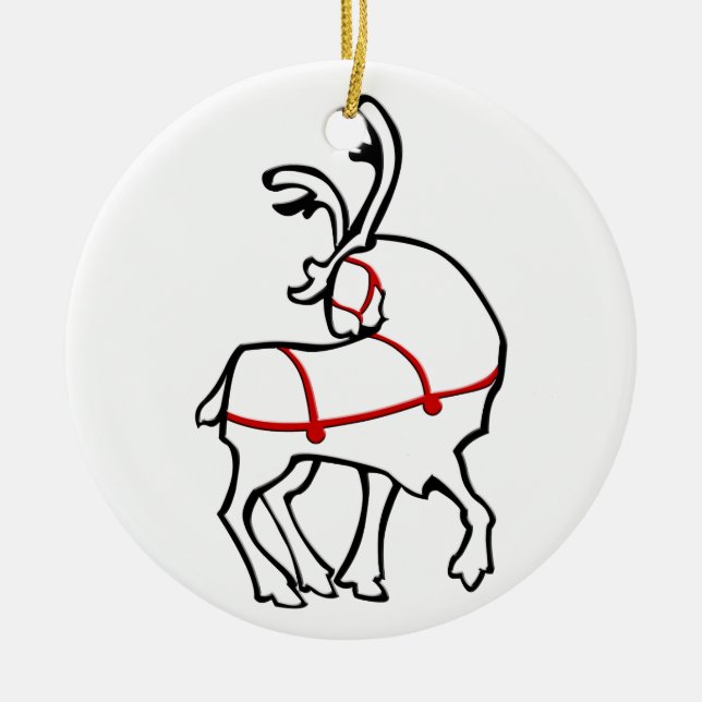 Christmas Reindeer Ornament Holiday Decorations (Front)