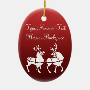 Christmas Reindeer Ornament Personalize Decoration