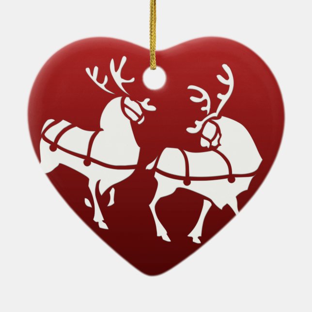 Christmas Reindeer Ornament Personalize Decoration (Back)