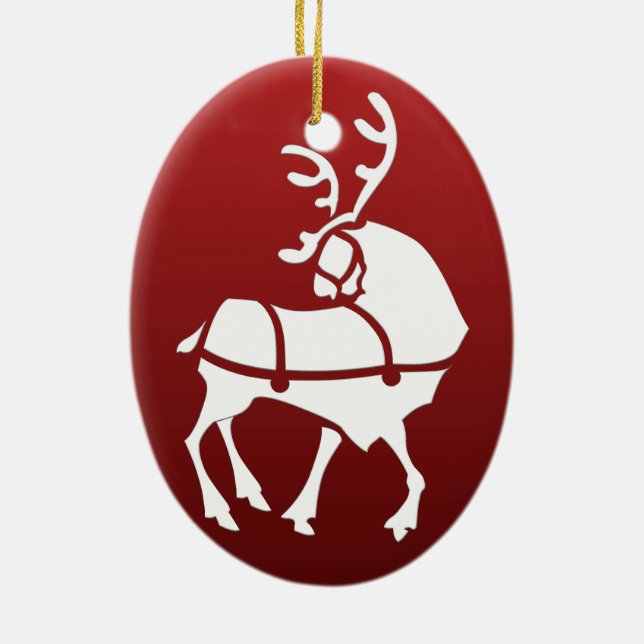 Christmas Reindeer Ornament Personalize Decoration (Back)