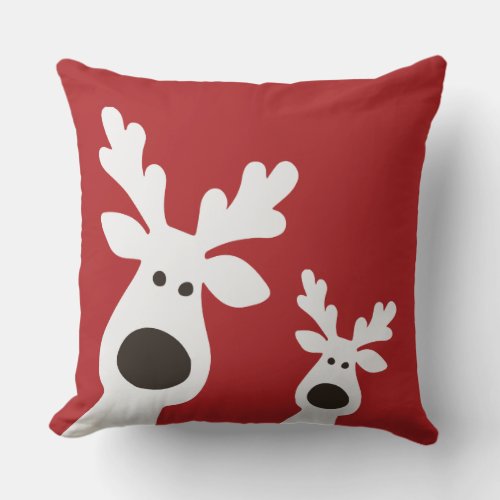 Christmas Reindeer Pair Throw Pillow