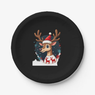 christmas Reindeer Paper Plates