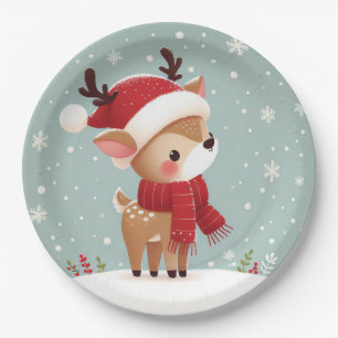 Christmas Reindeer Paper Plates
