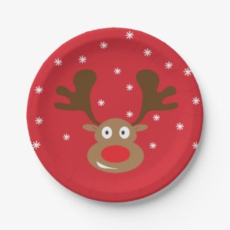 Christmas Reindeer Party Supply Plate
