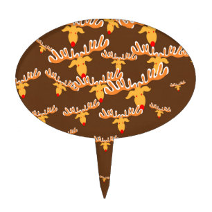 Christmas reindeer pattern cake topper