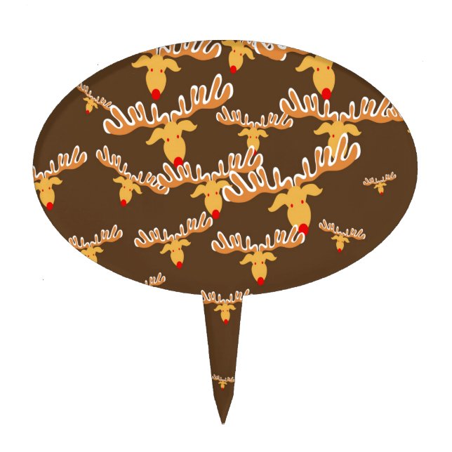 Christmas reindeer pattern cake topper (Front)