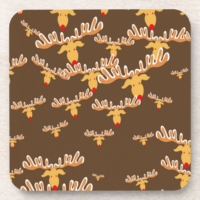 Christmas reindeer pattern coaster (Front)