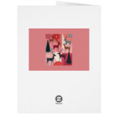 Christmas Reindeer Pink Kitsch Retro Modern Art (Back)