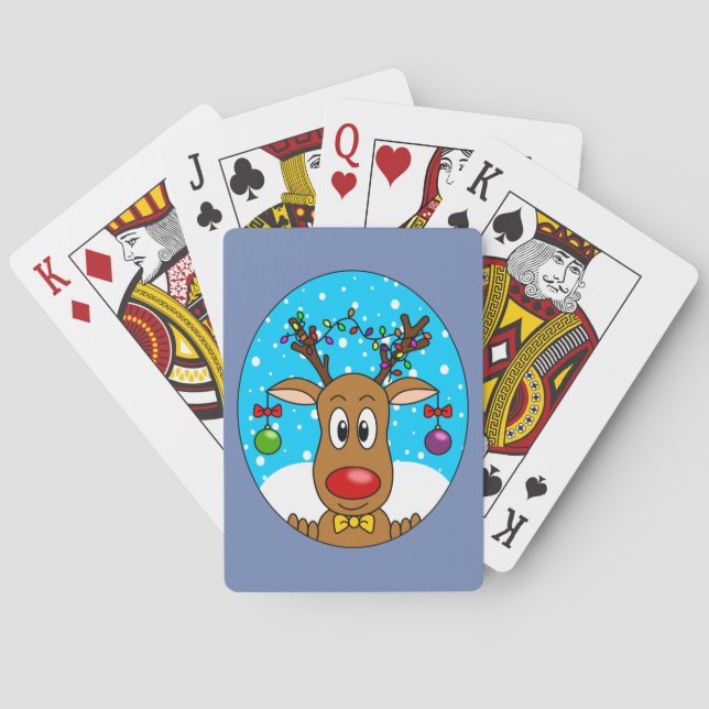 Christmas Reindeer Poker Cards (Back)