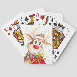 Christmas Reindeer Poker Cards
