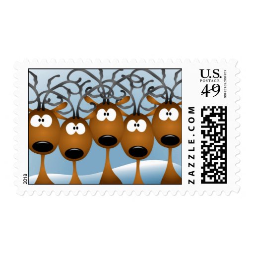 Christmas Reindeer Postage Stamp | Zazzle