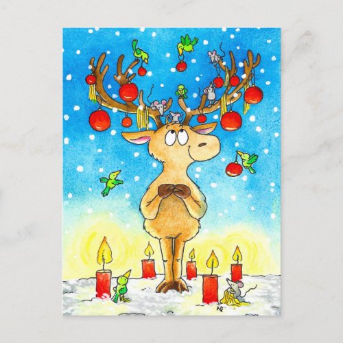 Christmas Reindeer  Postcard