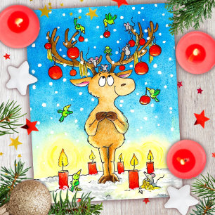 Christmas Reindeer Postcard