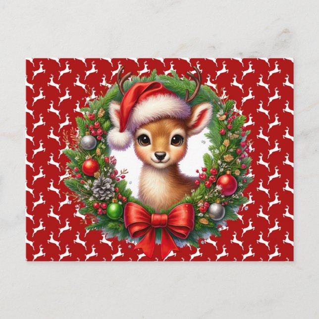 Christmas Reindeer  Postcard (Front)