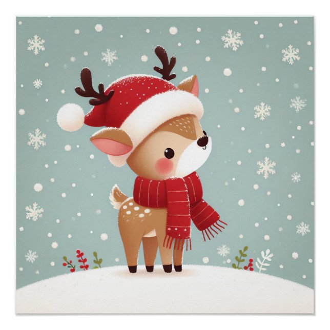 Christmas Reindeer Poster (Front)