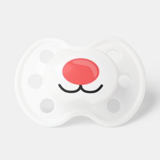 Christmas Reindeer Red Nose and White Pacifier