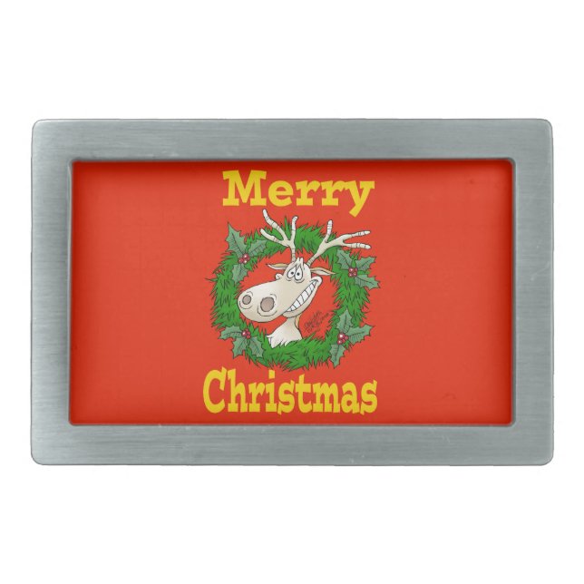 Christmas Reindeer reef. Belt Buckle (Front)