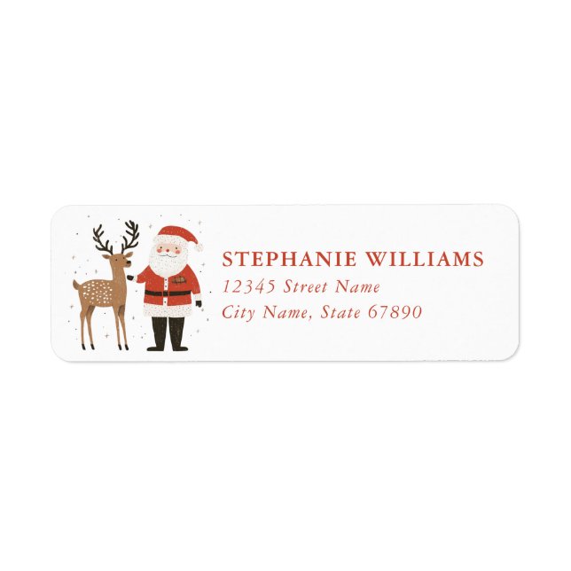 Christmas Reindeer Return Address Labels (Front)