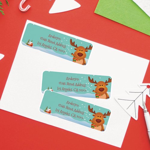 Christmas Reindeer Return Address Labels