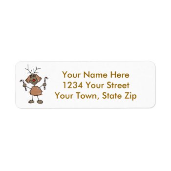 Christmas Reindeer Return Address Labels by OneStopGiftShop at Zazzle