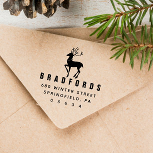 Christmas Reindeer Return Address Self-inking Stamp