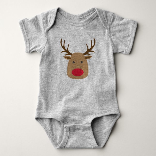Christmas Reindeer Romper Baby Toddler Kids (Front)