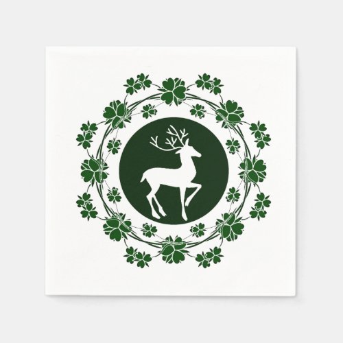 Christmas Reindeer Round Paper Napkins