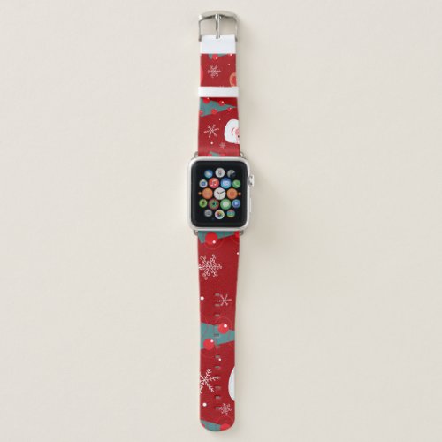 Christmas reindeer santa seamless red apple watch band