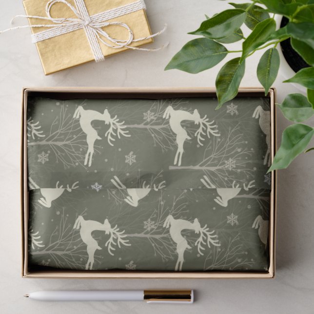 Christmas Reindeer Seamless Pattern Tissue Paper (Gift)
