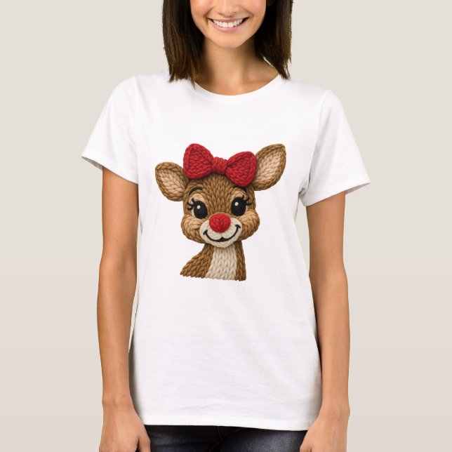 Christmas Reindeer Shirt – Cute Rudolph-Inspired  (Front)