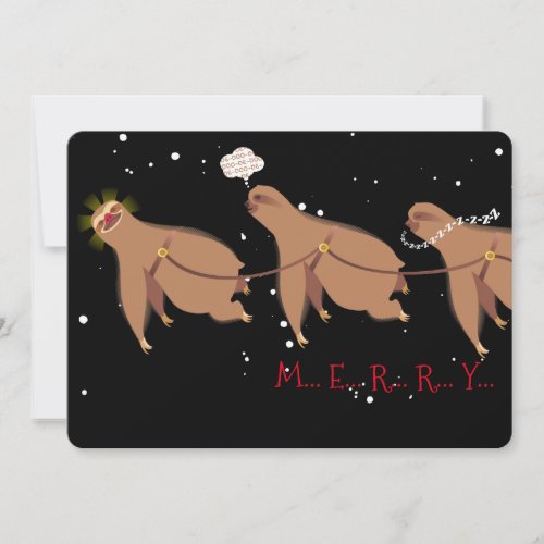 Christmas reindeer sloth Santa face palm Holiday Card