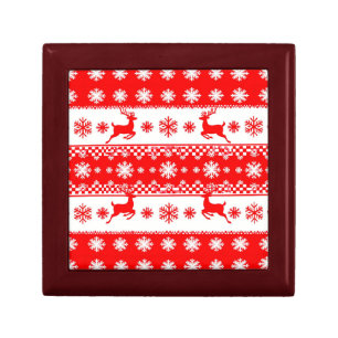 🎄 Christmas Reindeer Snowflake Elegant Holiday Gift Box