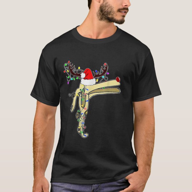 Christmas Reindeer Speculum Nurse OBGYN L D Nursin T-Shirt (Front)