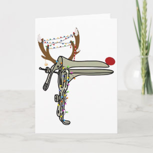 Christmas Reindeer Speculum Nurse Obgyn Obstetrics Card