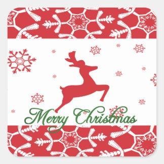Christmas Reindeer Square Sticker