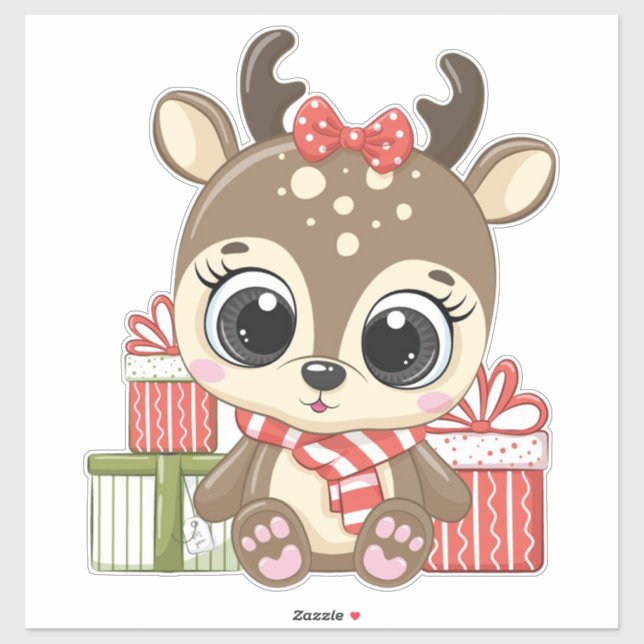 Christmas Reindeer Sticker (Sheet)