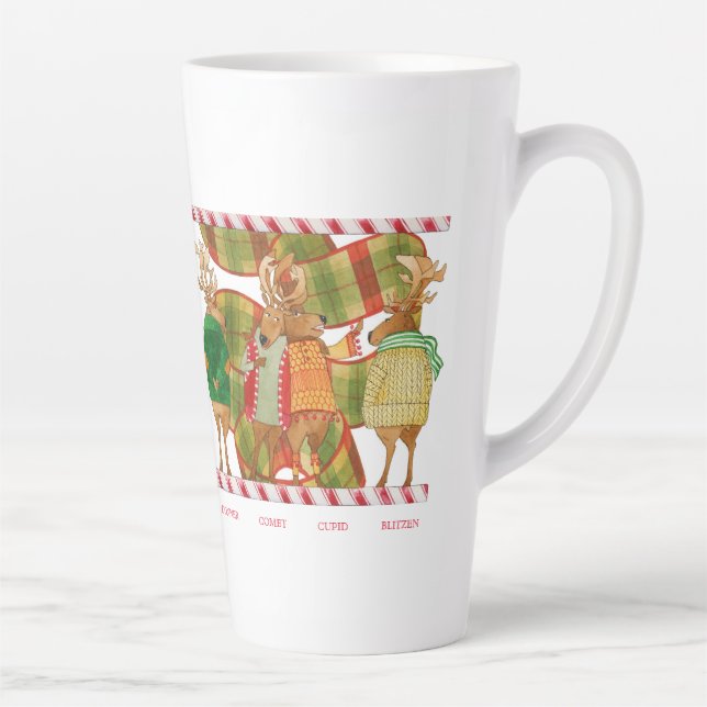 CHRISTMAS REINDEER Tall Latte Mug (Right)