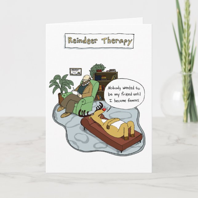 Christmas Reindeer Therapy | Funny Cartoon Holiday (Front)