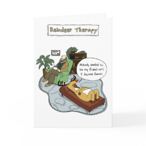 Christmas Reindeer Therapy | Funny Cartoon Holiday Card