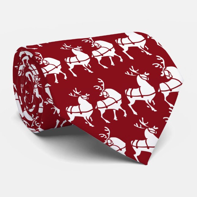 Christmas Reindeer Ties Holiday Ties Customize (Rolled)