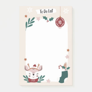 Christmas Reindeer To Do List Post-It Notes