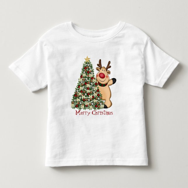 Christmas reindeer toddler t-shirt (Front)