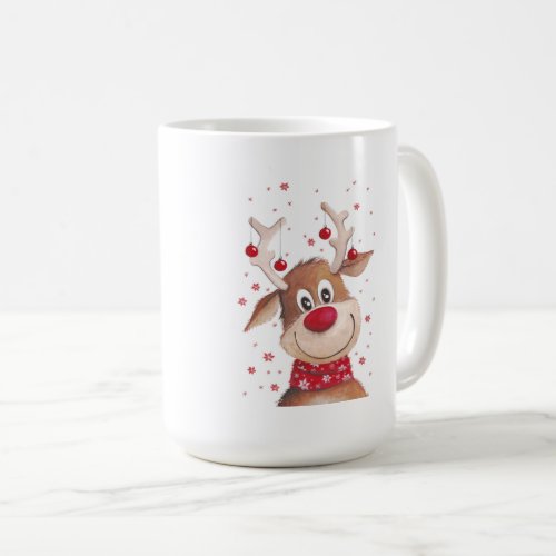 Christmas reindeer Two_Tone coffee mug