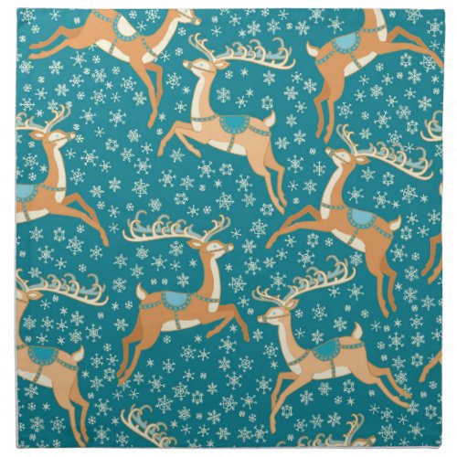 Christmas Reindeer Vintage Seamless Pattern Cloth Napkin