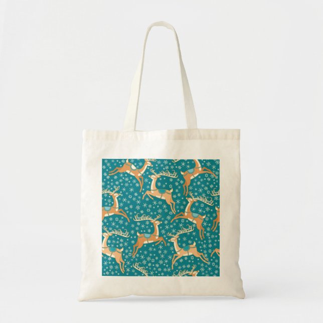 Christmas Reindeer: Vintage Seamless Pattern. Tote Bag (Front)