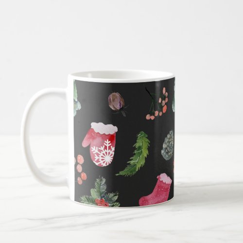 Christmas Reindeer Watercolor Seamless Pattern Coffee Mug