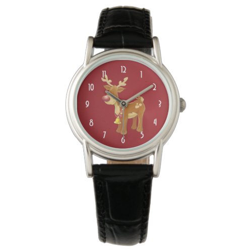 Christmas Reindeer with a Red Nose Watch