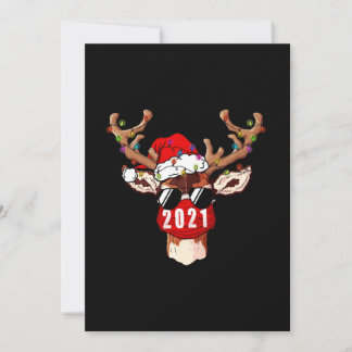Christmas-Reindeer With Face Mask Christmas Save The Date
